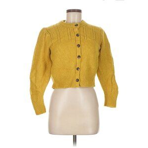 Everlane Chic Mustard Cardigan – Merino Wool, Cotton & Alpaca Blend, Size Medium